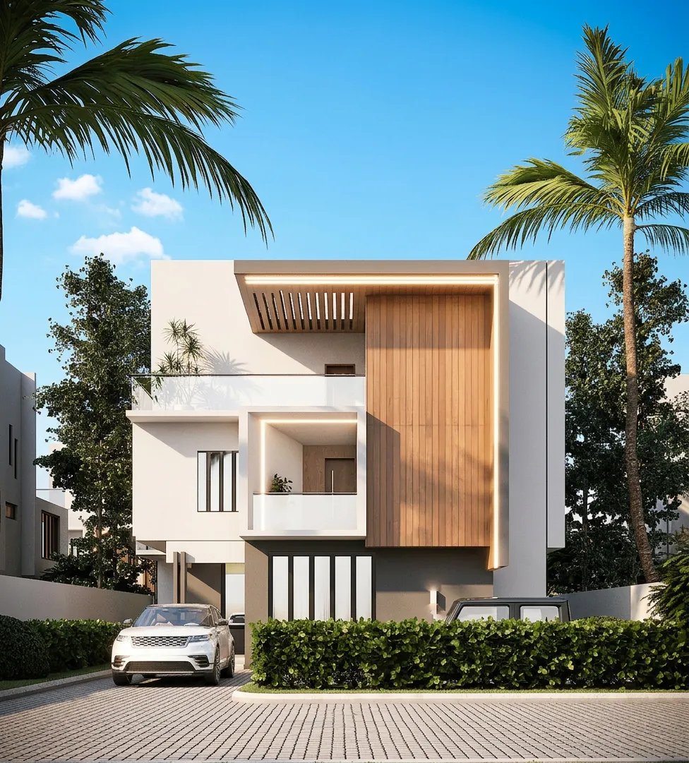 Villa Minimalis Moden Tiga Tingkat